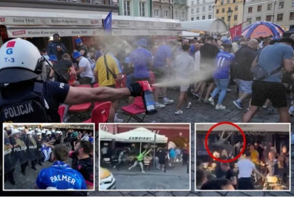 Sun: On the eve of the European League final, Chelsea and Betis fans clashed fiercely in Poland