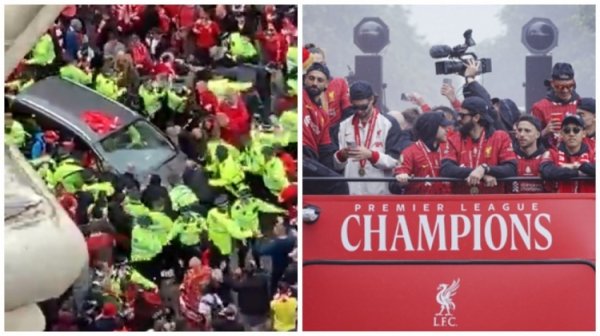 79 people were injured! Liverpool s car hits someone during the championship parade! TA: The suspect is charged with seven counts of felony crimes