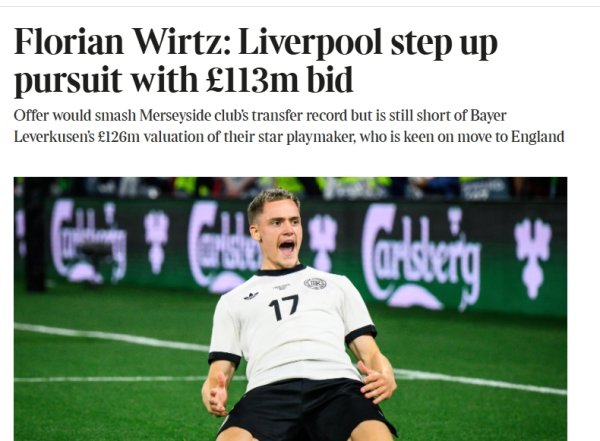 Liverpool s latest quote Wiltz! Thames & TA reported 134 million euros, German media said 150 million euros