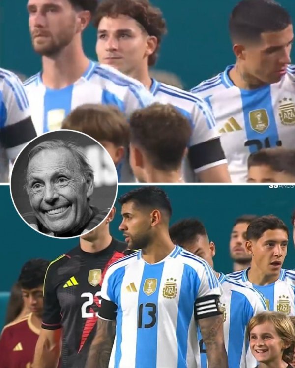 All Argentina players wore black armbands during the game to pay tribute to the deceased Boca coach Russo